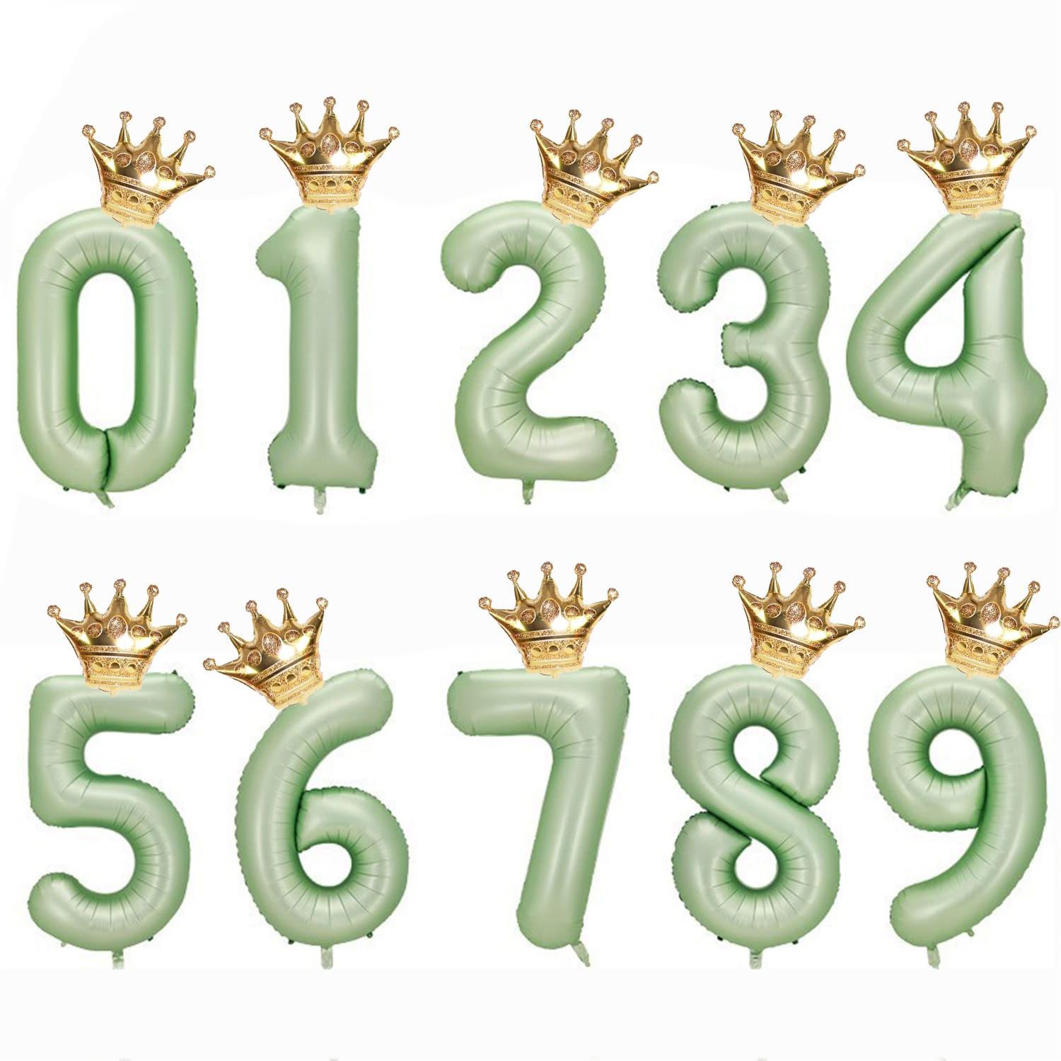 

1 шт. цифровой + 1 шт. Корона мини-корона цифровой воздушный шар из алюминиевой пленки алюминиевая фольга для детского дня рождения, вечеринки, свадьбы, украшения магазина, воздушный шар с короной 0