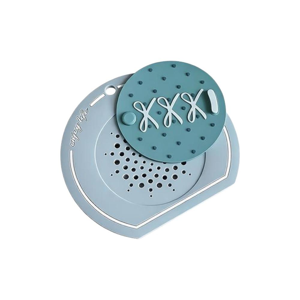 Silicone Floor Drain Cover Cartoon Anti-insect Floor Drain Mat Anti-blocking Anti-odor Kitchen Sink Seal Mat синий