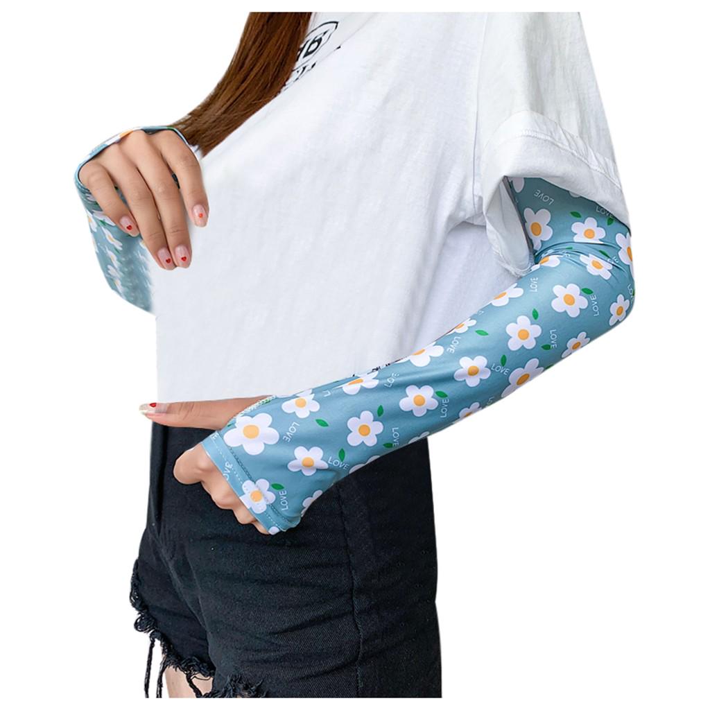 (Tolles Zuhause)1 Paar bedruckte Sonnenschutz-Armmanschetten mit UV-Schutz