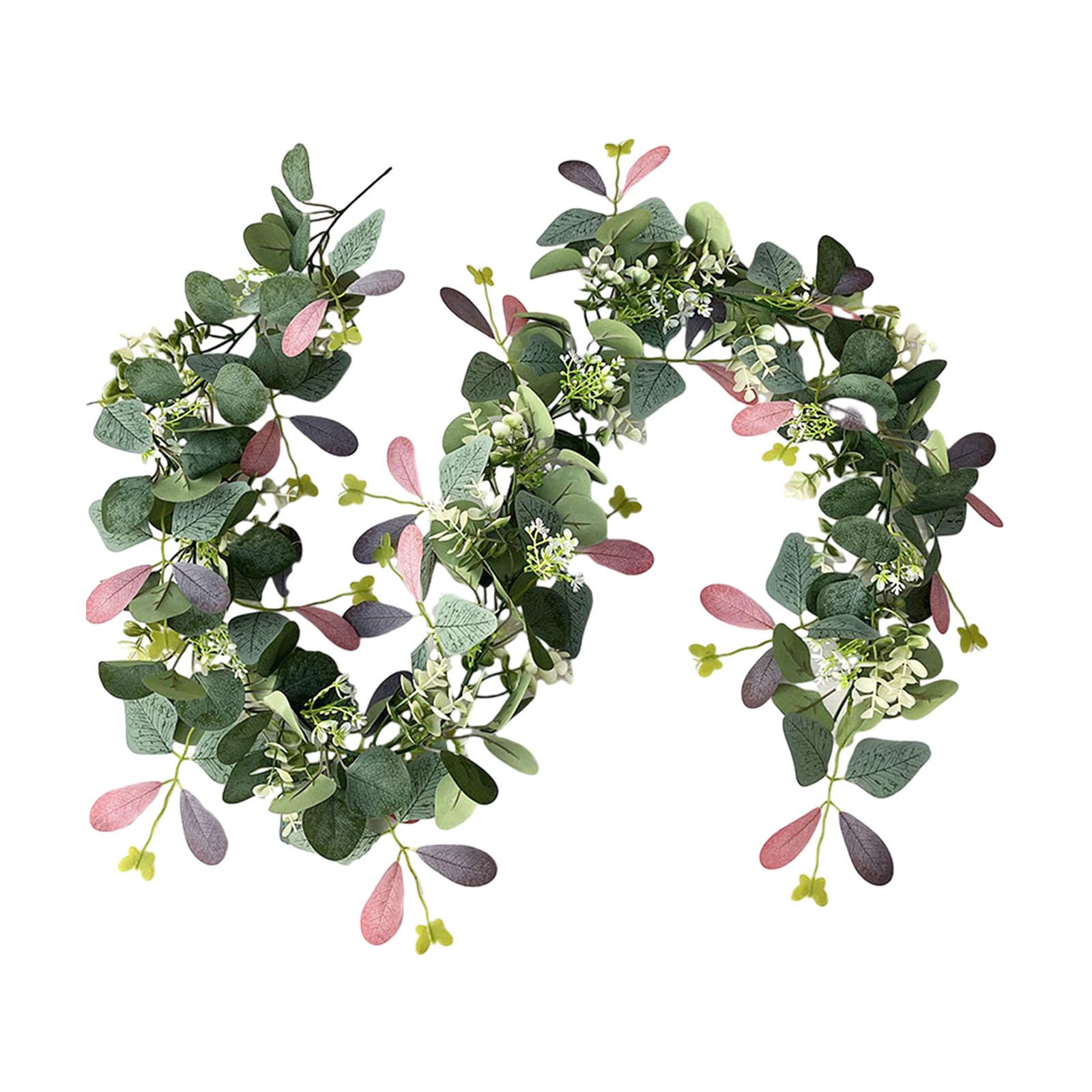 

Green Leaf Eucalyptus Garland Artificial Hanging Plants PE Decorative Garland for All Occasions Table and Wall Arrangement