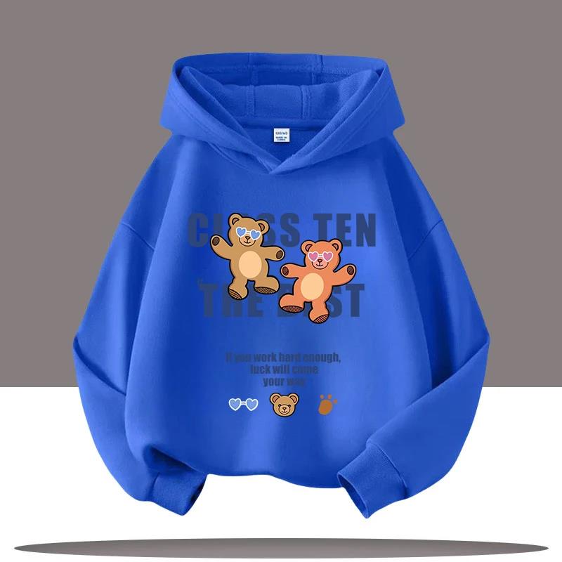 Autumn Winter Children's Hoodies Teddy Bear Pullover Fashionable Boys' Girls' Hoodies Comfortable Children's Tops