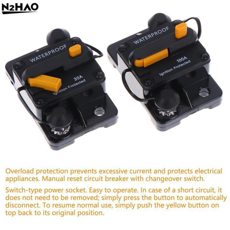 

DC12V-48V Waterproof 30A-300A Circuit Breaker, Manual Reset Fuse Holder For Car Boat Marine RV Solar System 30A