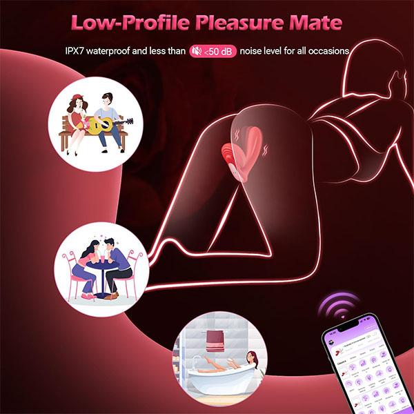 Wearable Vibrator 3IN1 App Female Sex Toy, G Spot Clitoral Nipple Vibrator, Tongue Licking Heating Sex Toy for Women