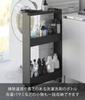 Yamazaki Jitsugyo product with casters Slim wagon with casters 3 tiers Black W13 x D48 x Tower slim rack Gap storage 1805 [Completed only] H80.5cm