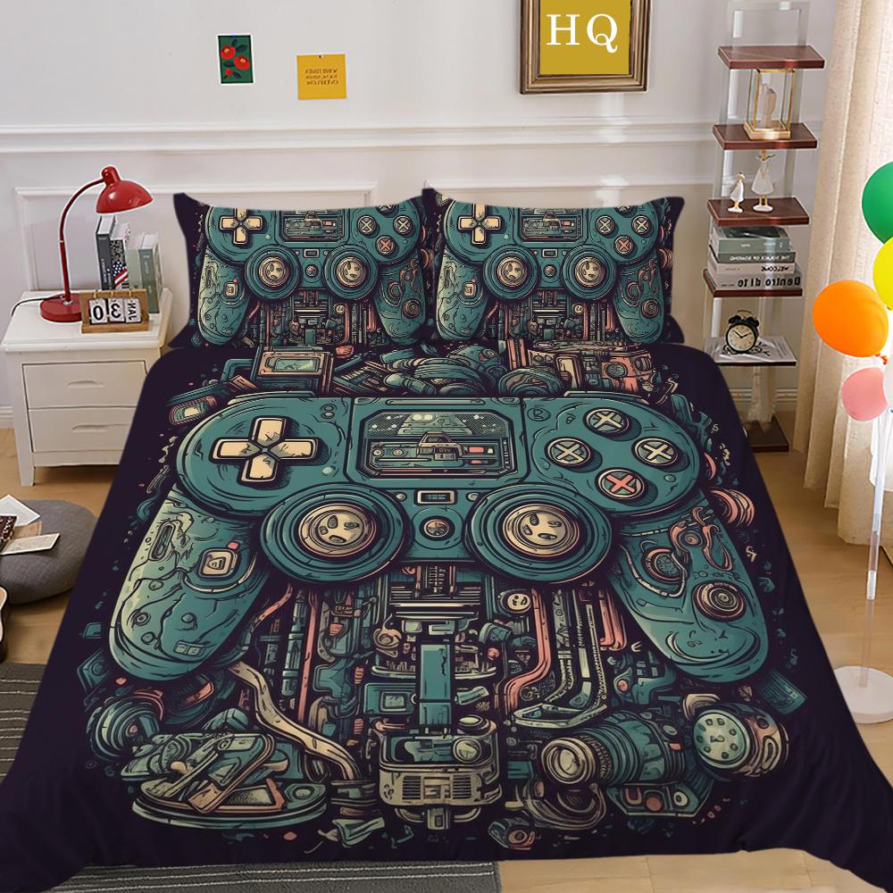 Bedding Cover Set with Pillowcase Home Bedclothes Game Console High Quality Duvet Cover Set Full Queen Size Bed Sets