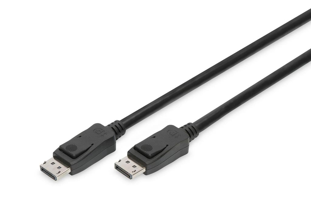 DisplayPort-Kabel DIGITUS mit Verriegelungen 8K 30Hz UHD Typ DP/DP M/M schwarz 2m