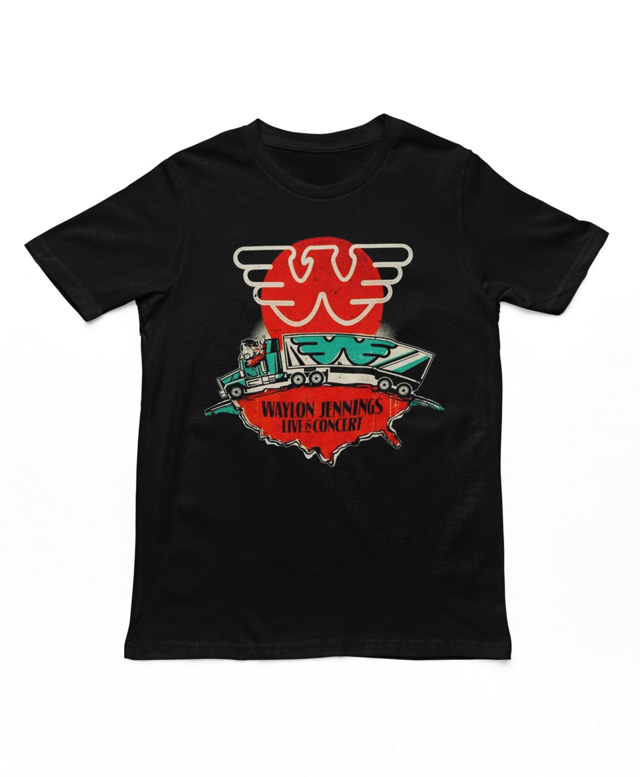 

26 Waylon Jennings Live Mens T Shirt Country Rock Music Classic Band Tee New Black Unisex T-Shirt XL