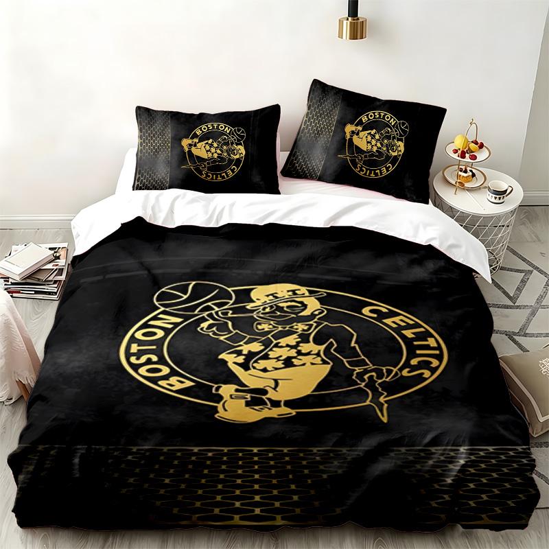 Boston Celtics 3pc Set Perfect for Bedroom Use Comfortable Bedding Set Includes a Duvet Cover and Two Pillowcases Ideal Birthday or Christmas Gift