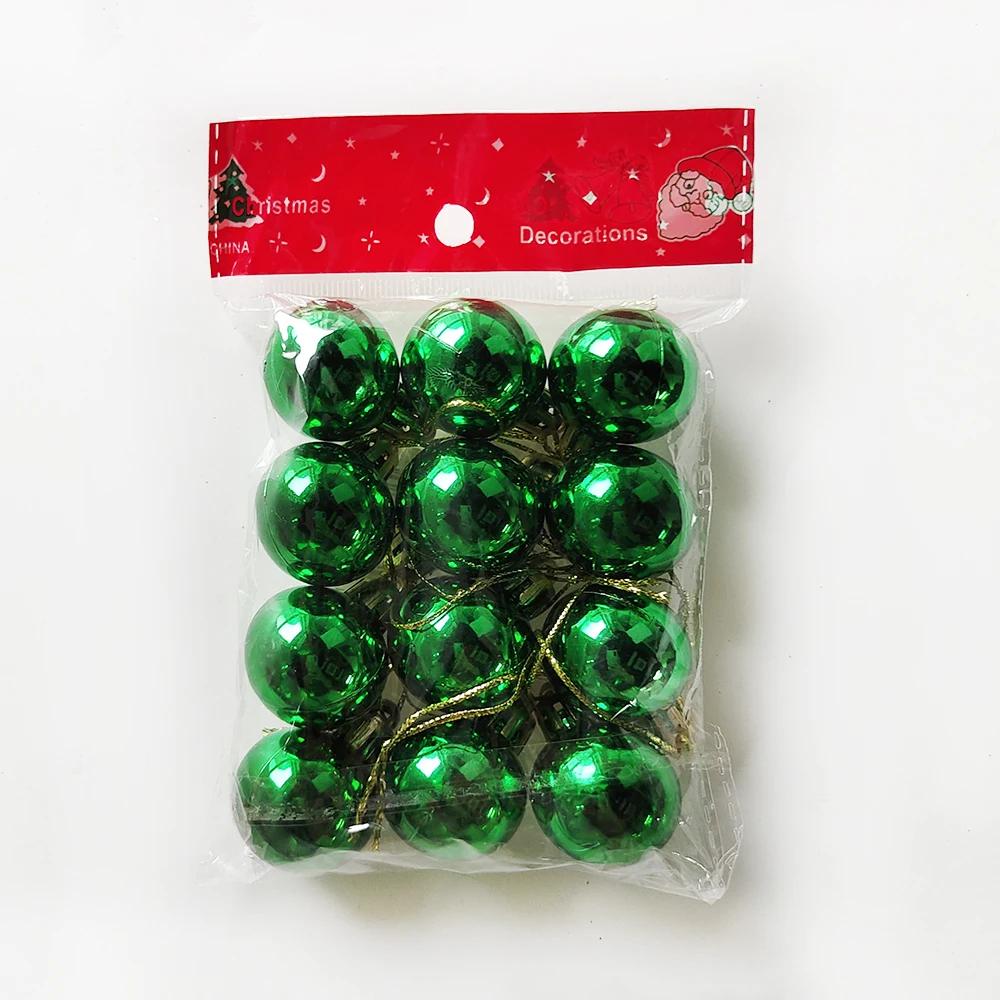 11Pcs Mini Christmas Balls Christmas Tree Hanging Ornament Plastic Red Green Gold Ball Pendant Christmas Decoration 1116 Navidad