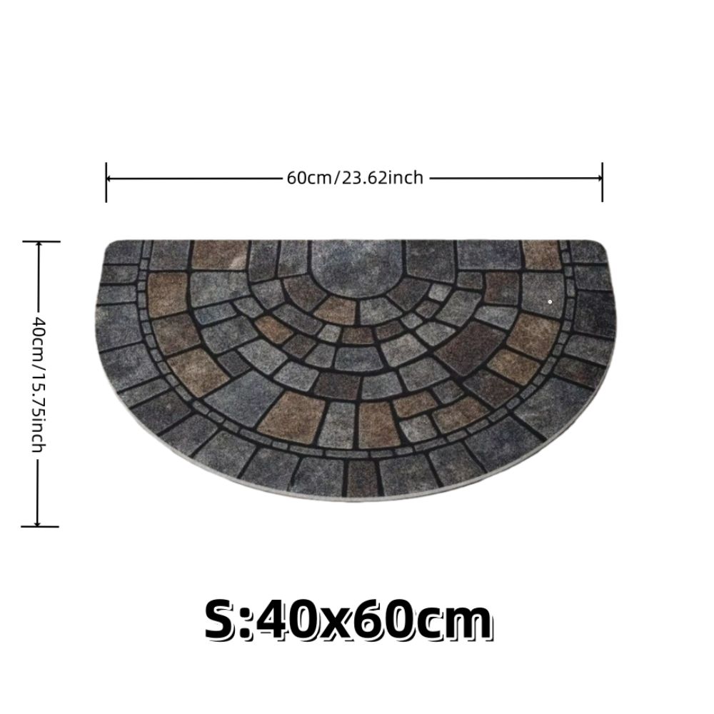 Absorbent Half-Circle Door Mat Soft Non-Slip Floor Mat Unique Semi-Round Entry Mat  Front Door
