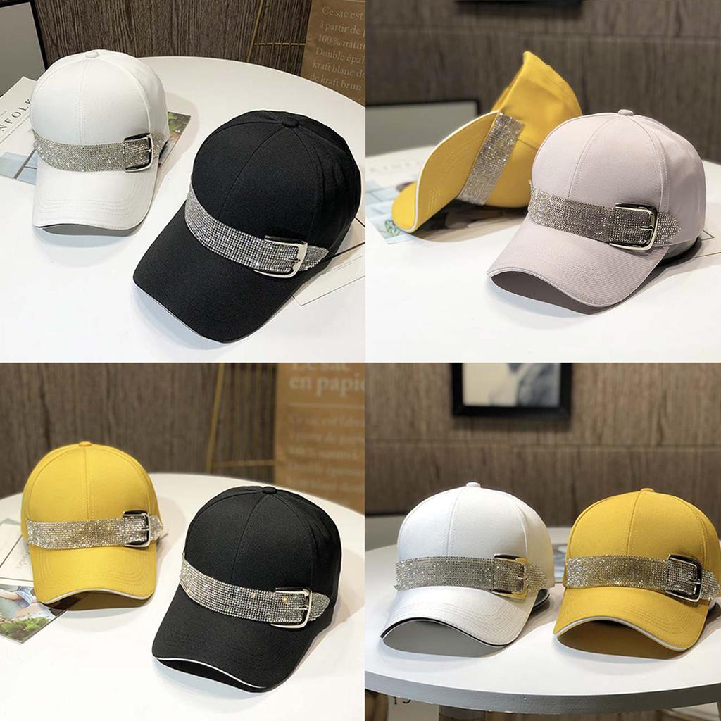 Ponytail Cap Sun for Protection Women with Full Covering Crystal Band Caps Multiple Color Optional