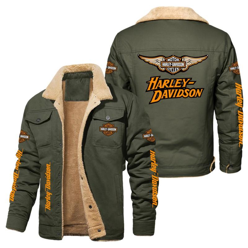 Mens Winter Fleece Lined Cotton Jacket Slim Fit Stand Collar Sport Coat With Graphic Prints European Size