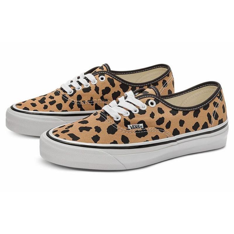 WACKO MARIA x Vault by Vans OG Authentic LX Trendy Casual Leopard Print Low Top Unisex Skate Shoes Brown VN0A4BV9BRO