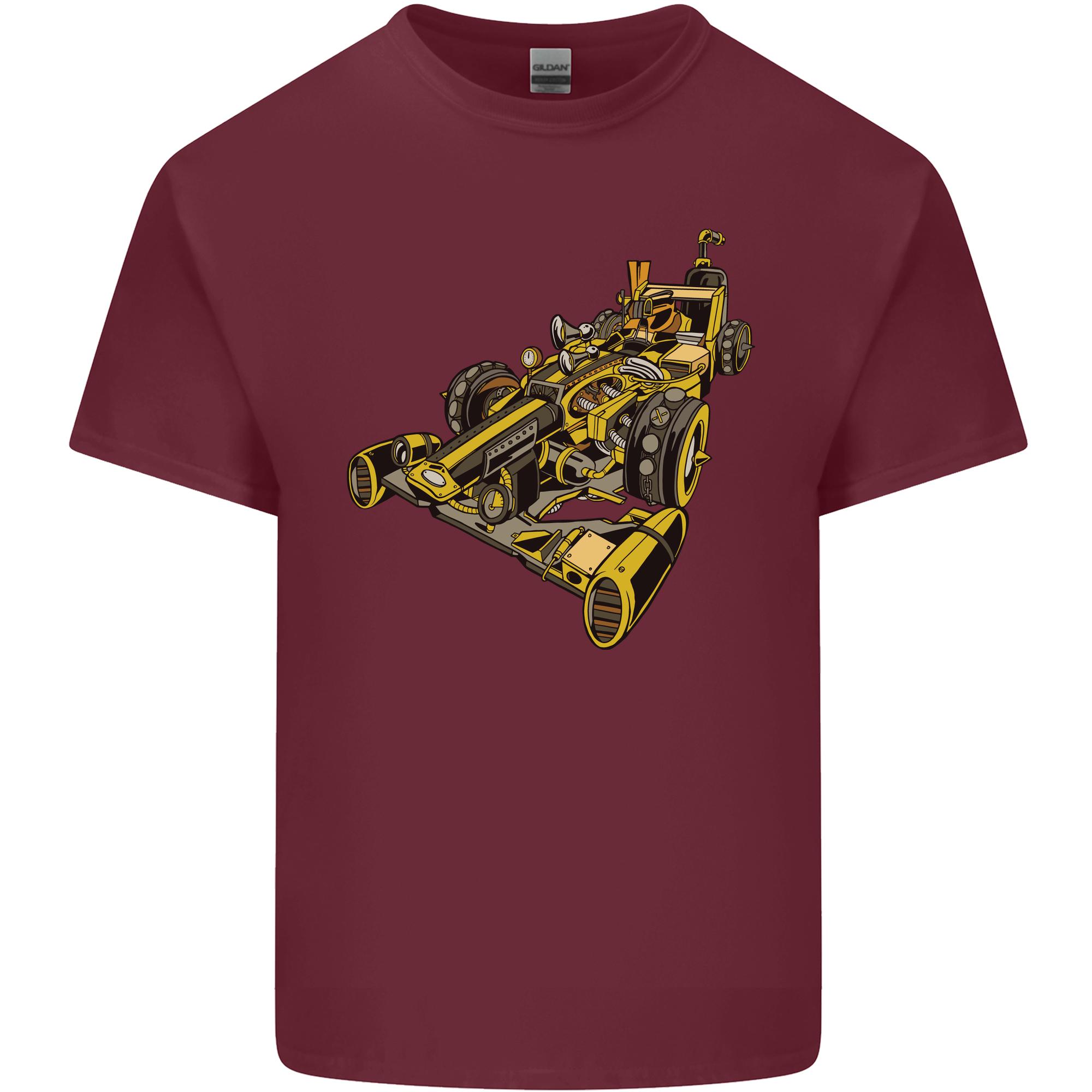Steampunk Racing Car Unisexs Light Cotton TShirt S