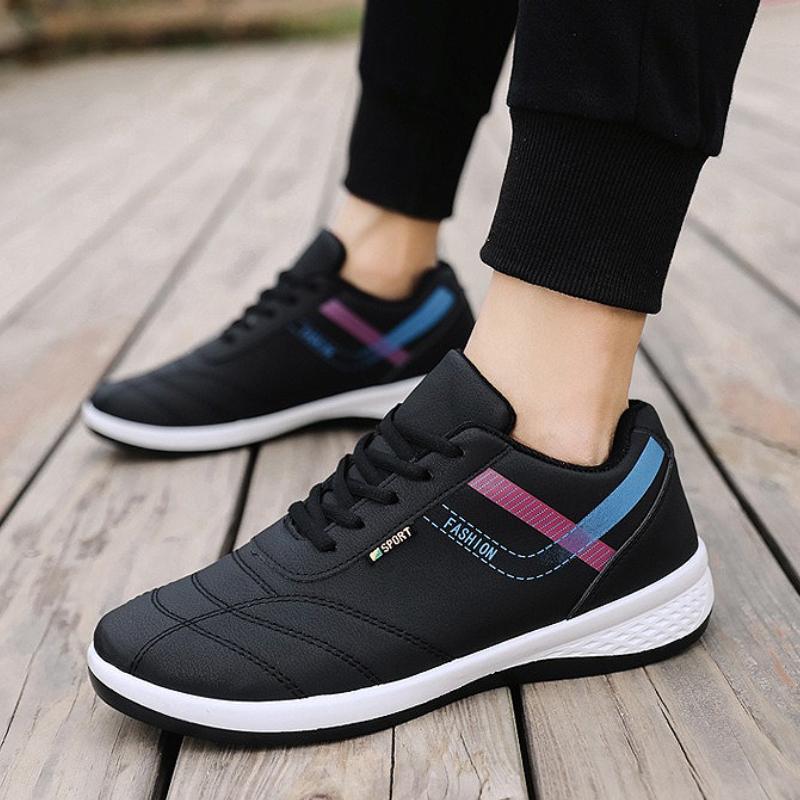 Men Sneakers Platform Lace Up Leather Upper Comfortable Casual Shoes Outdoor Training Gym Running Sports Shoes Zapatillas Hombre