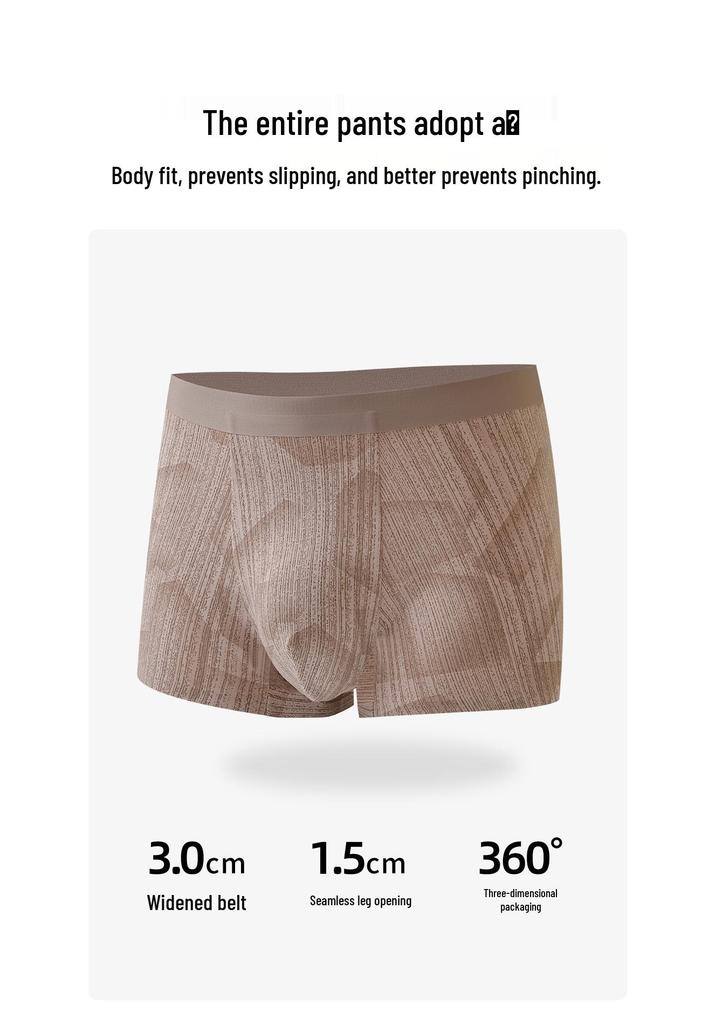 Luxury Mid-Waist Men's Breathable Antibacterial Cotton Boxer Briefs with Seamless Design