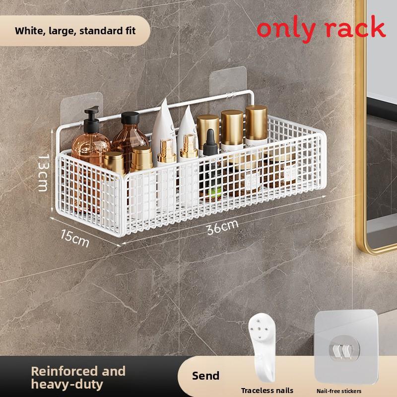 Modern Minimalist Bathroom Wall Shelf With Carbon Steel Material For Storage And Organization