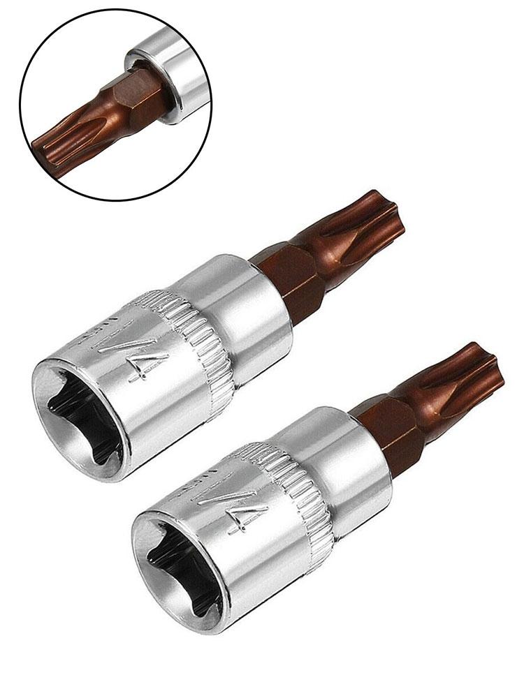 2Pcs Socket New Parts 1/4 1/4 Inch Drive Supplies T30