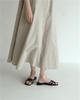Korean Sleeveless Loose Fit Cotton Linen Dress with Wide Hem