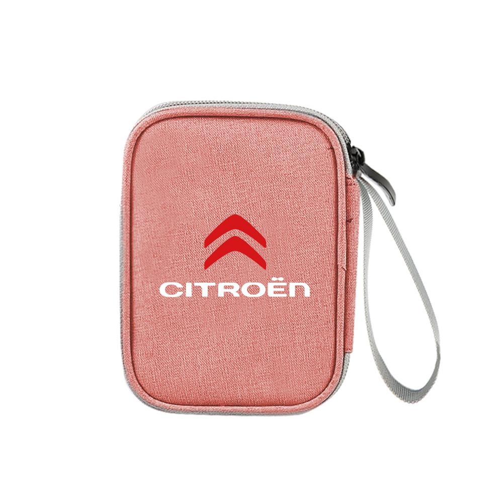 

Car Portable Storage Bag Carry Lighter Data Cable Bank Truck Key For Citroen C4 C3 C5 C1 C2 Berlingo Celysee Cactus Picasso Saxo