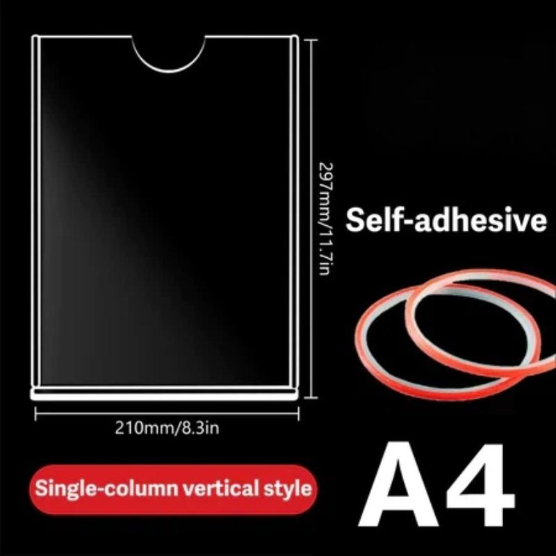 High Clarity Clear Acrylic Wall Frame A4 A5 Sign Holder for Certificate Photo License Document Shop Office Home Display