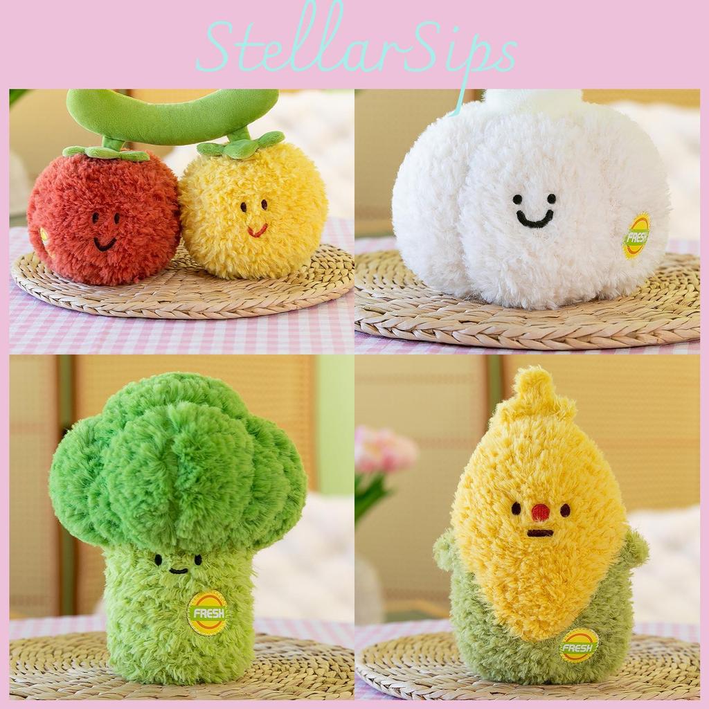 Soft Fruit Realistic Veggie Plushies Coral Fleece Stuffed Playroom Gift Decor