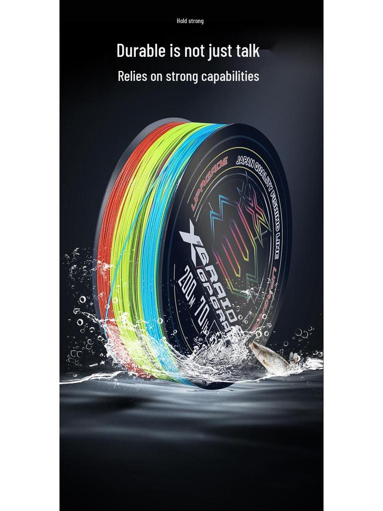 Japonská originální pevná PE rybářská šňůra YGK - 8vláknová potápivá šňůra na vláčecí nástrahy v barvě China Red