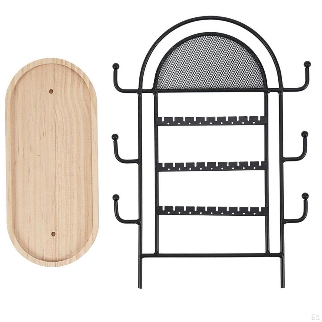 Jewelry Storage Rack Earrings Holder with Tray Countertop Desktop Modern Display Stand for