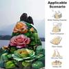 1pc Rose Printing Lightweight Flannel Blanket, Comfortable and Warm Blanket, for Camping Sofa Bed and Couch Office, in All Seasons