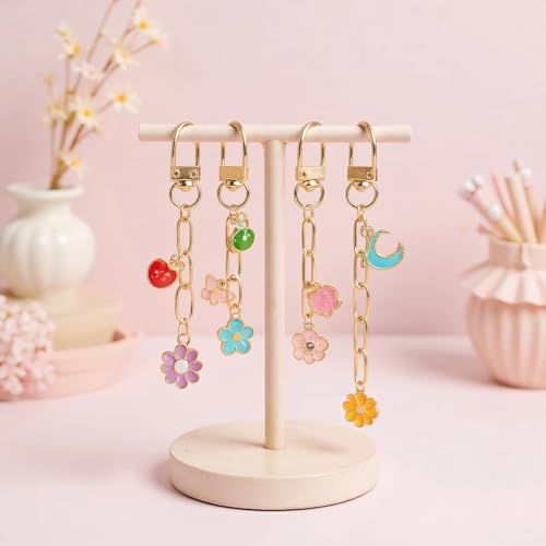 Acidea DIY Keychain Products 319 Pieces, Keychain Charms Accessory Parts Set, Metal Keychain Pendant Making Kit for Gift Accessories and Craft Jewelry