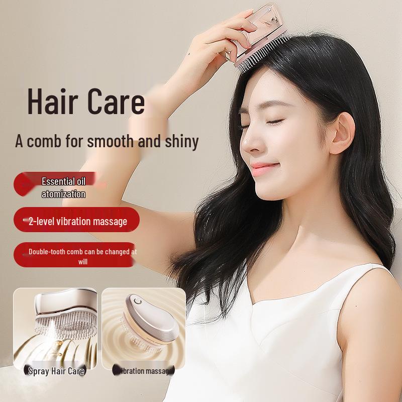 

Scalp Therapy Atomizing Massage Comb with Hair Care Essence Atomizing золотой