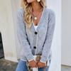 Drizzle Colorblock Button Knit Cardigan: 2026 Autumn/Winter Women's European & American Style Sweater with Pockets