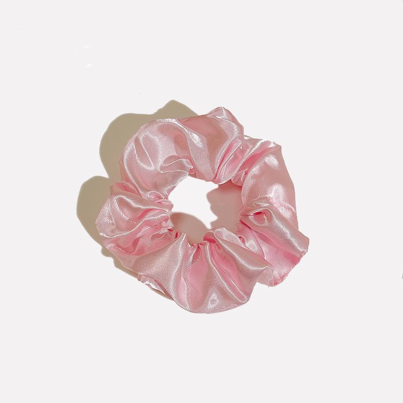 European & American Satin Pleated Hair Scrunchies - French Minimalist Style