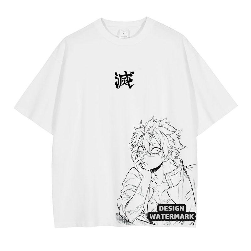 Anime Inosuke Tshirts Oversized Vintage Washed KKimetsu No Yaiba T Shirt Tanjirou Zenitsu Kyoujurou Tops Tees Man Cotton