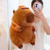 Cute Cartoon Animal Basketball Backpack Capybara Plush Toy Kawaii Stuffed Doll Home Decor Gifts For Kids