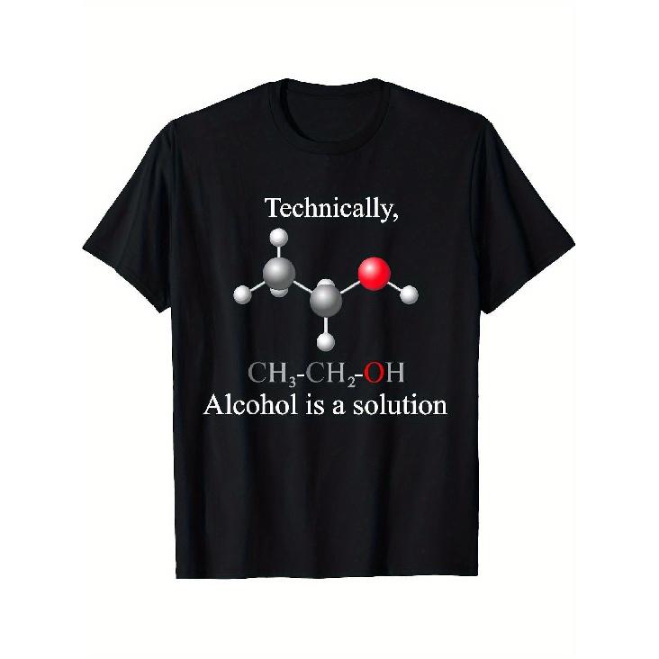 Funny Chemical Alcohol Molecular Structure T-shirt - CHH & CH-OH Bonding Graphics - Science Geek Humor T-shirt for Chemists and Party Lovers - Unisex