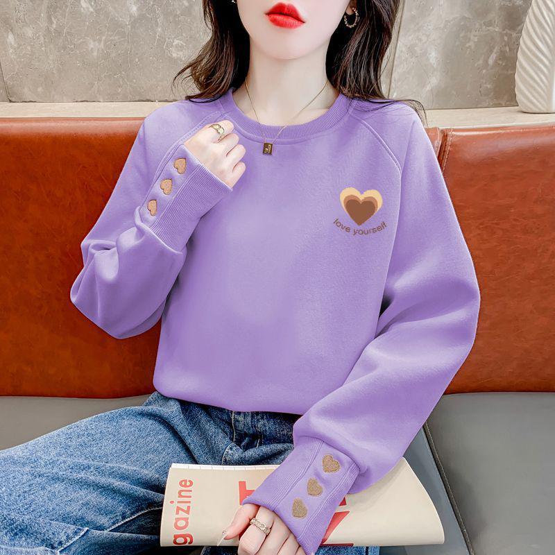 

Багатошарова жіноча толстовка з довгим рукавом з чистої бавовни: Топ великого розміру, що стрункішить, модний, милий та універсальний для дорослих XL (Recommended 135-150 lbs)