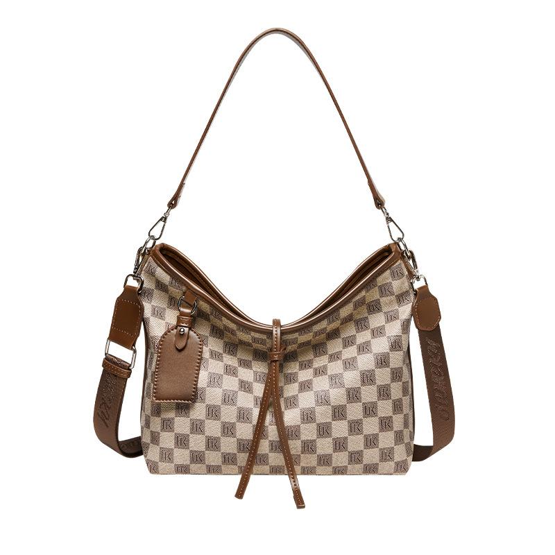 Mrs. Qiao 2025 New Vintage Floral Print Letter Women's Shoulder Bag Large Capacity Crossbody Bag Women's Bag