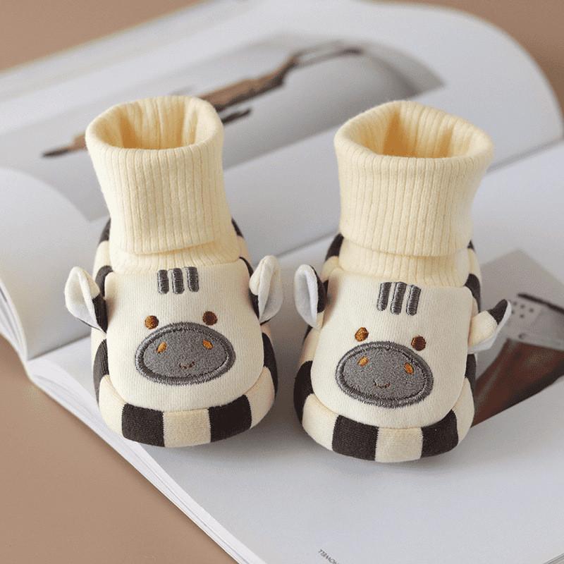 

Baby Autumn Cotton Socks Shoes With Nonslip Sole For Toddler Learning To Walk Zebra,IN L 13cm