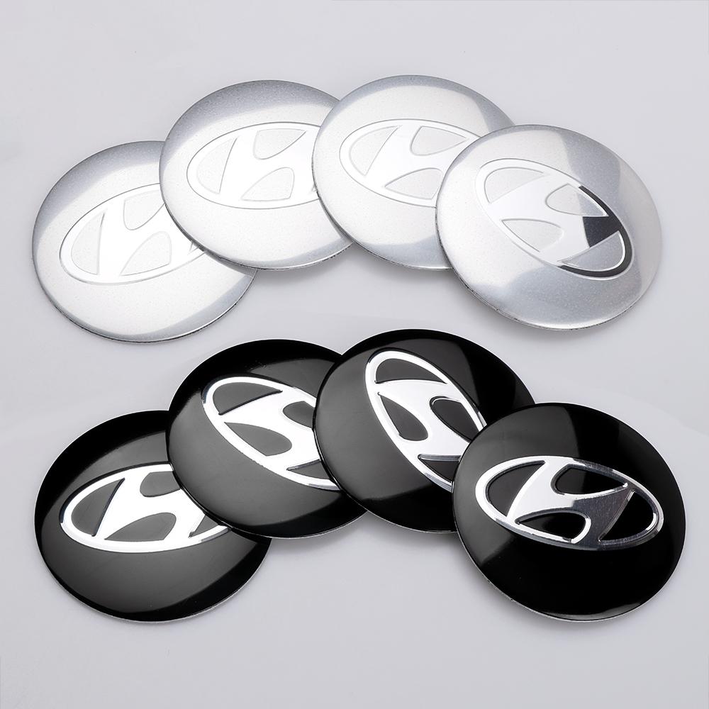 Car Styling 4PCS 56mm Car Tire Hub Center Cap Decoration Stickers For Hyundai Tucson Solaris Kona Accent I20 I30 IX35 Mistra I10 TT34