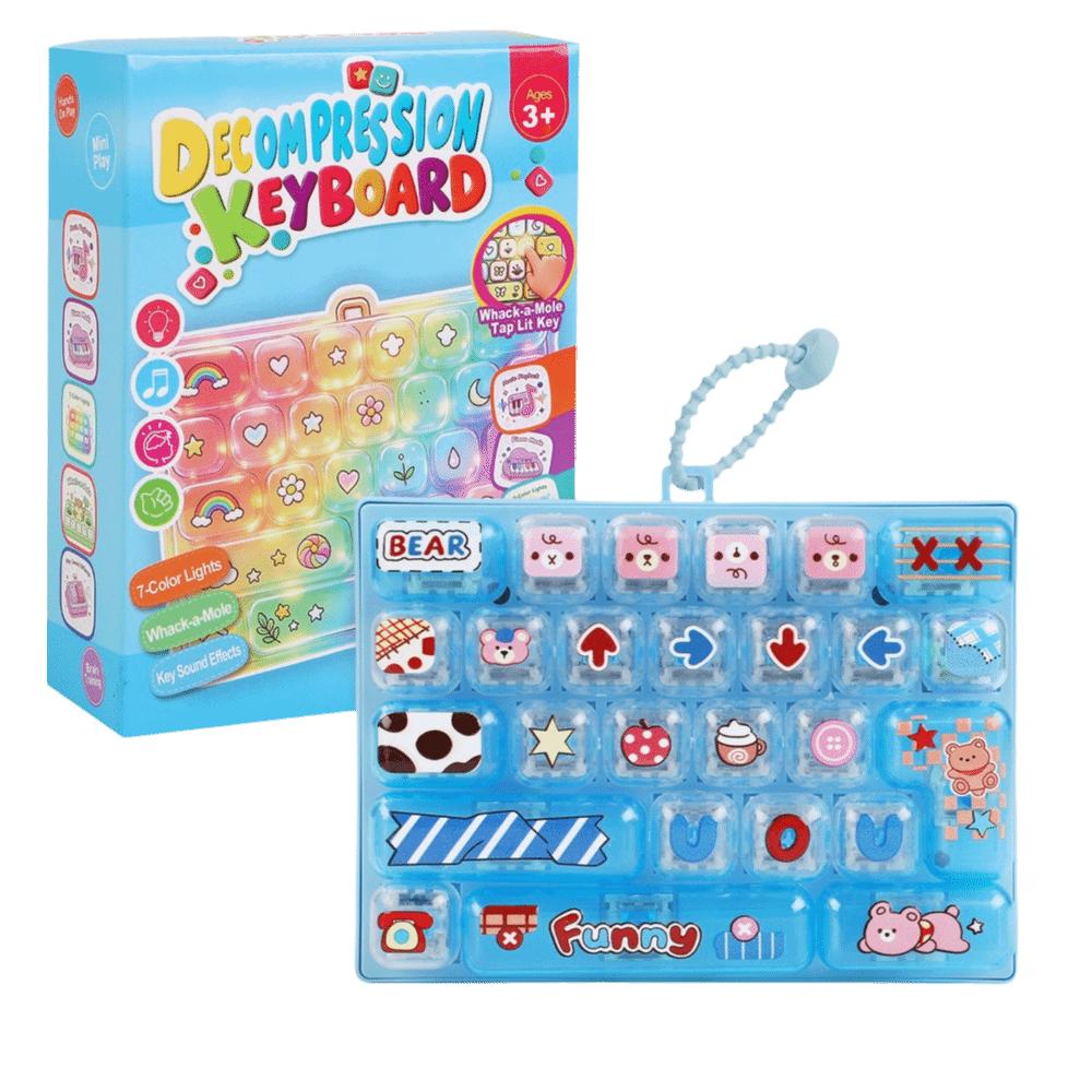Transparent Dual-Tone Mini Keyboard Pendant 26-Key Keyboard Keychain Bag Accessory