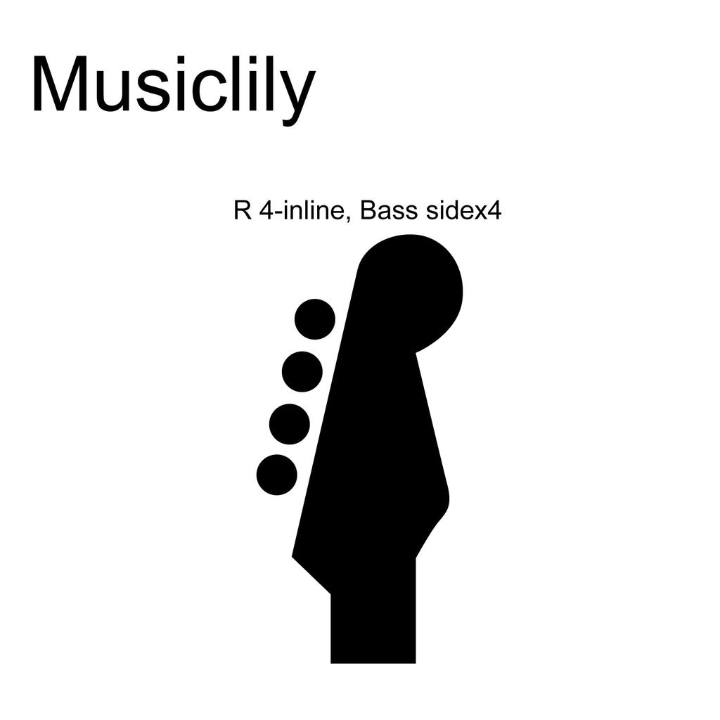 Musiclily bass tuning black 4-in-line pegs,