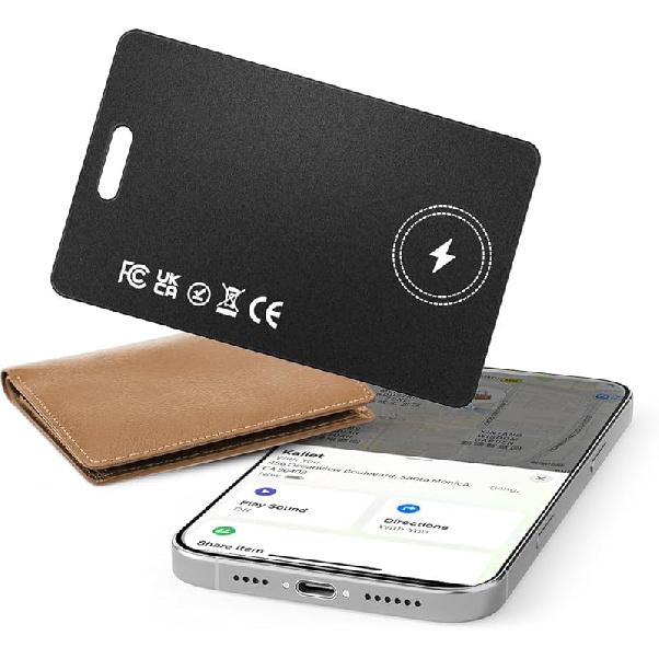 Air Tracker Tag Bluetooth Tracker for Apple Find My, Air Tracker Tag Key Finder Rechargeable (iOS Only) Smart Wallet Tracker Card, Worldwide Tracking 1-Pack