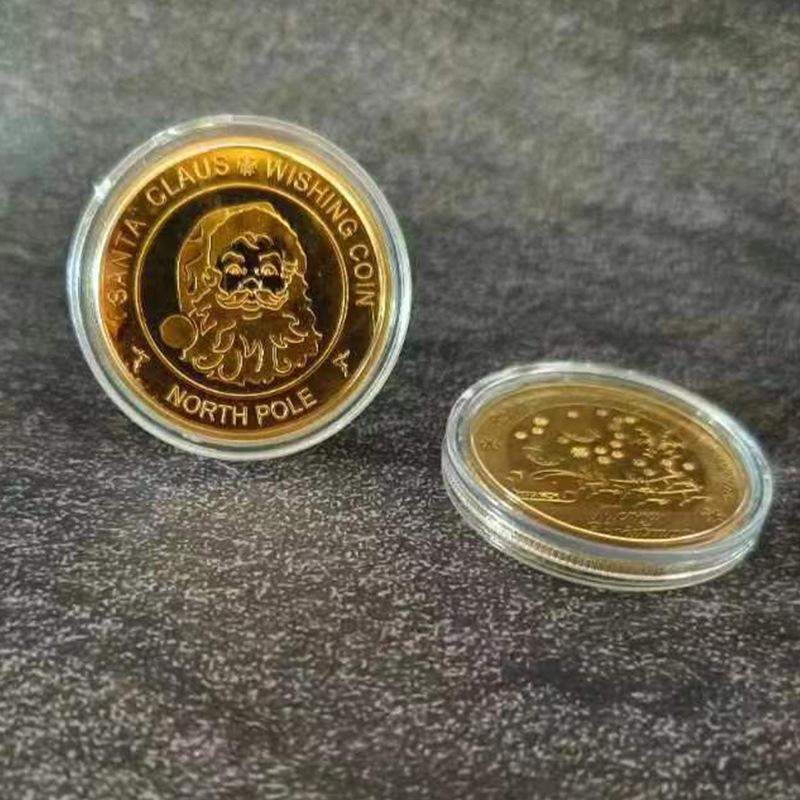 Christmas Eve Gold Commemorative Coin: New Year Wishing Medallion Gift
