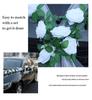 V-Shaped White Rose Wedding Car Decoration Set - Simulated Flowers for Car Hood & Veil Arrangement