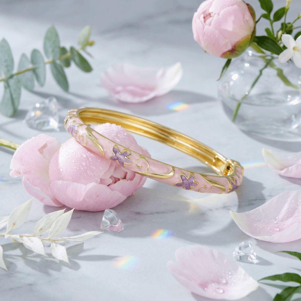 Vintage Enamel Bracelet Fresh and Sweet Enamel Dropped Glaze Bangle Party Jewelry