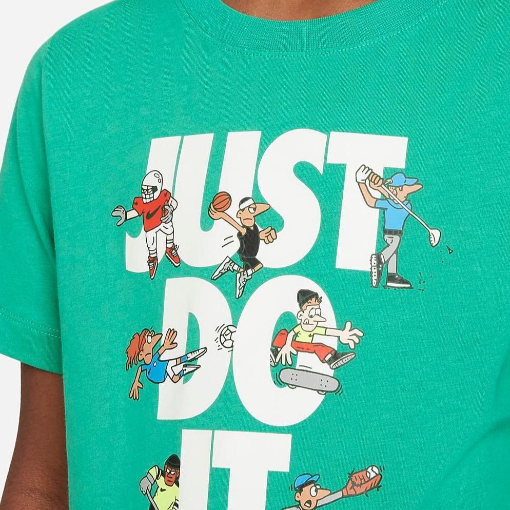 Nike Sportswear Big Kids T-Shirt With Printed Letters Kids T-Shirt Sport-Green FN9667324