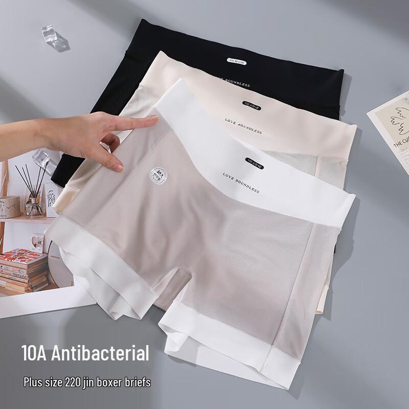 Women s Plus Size Ice Silk High-Waist Safety Boxer Briefs XL
