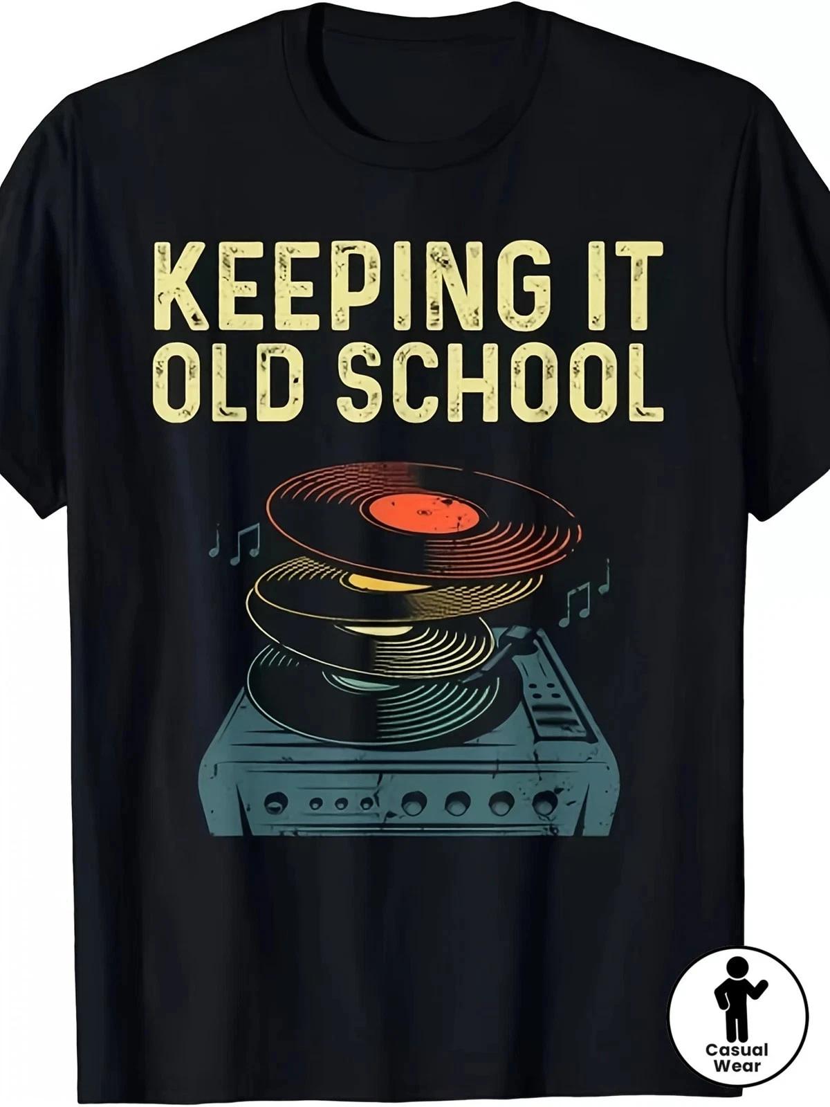 Retro Vinyl Record Graphic T shirt Music Lover DJ Vintage Tee 4XL