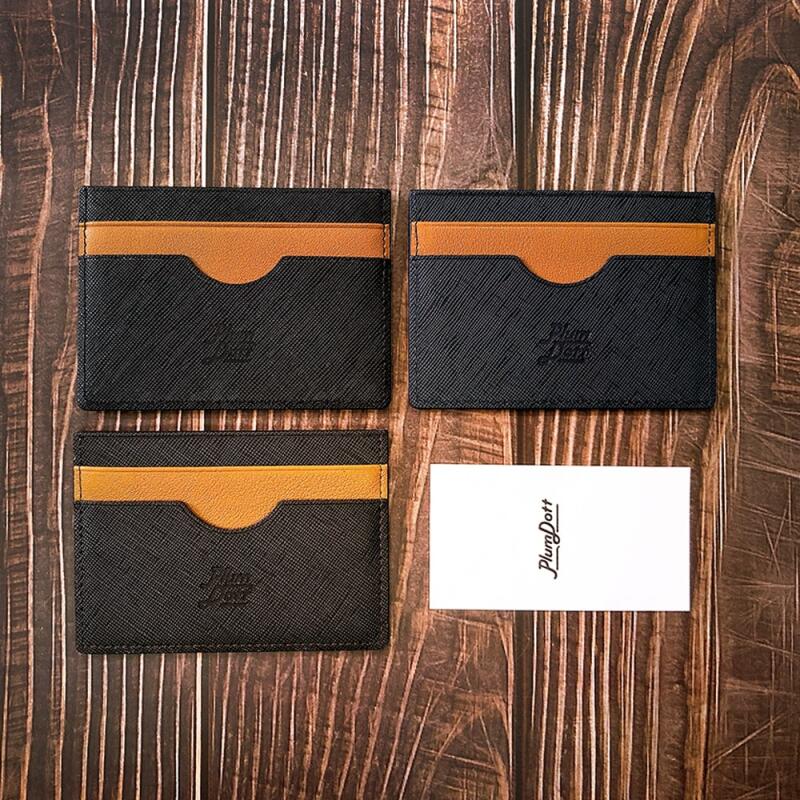 Plum Dot MA2 MA3 Calfskin Saffiano Simple Card Wallet